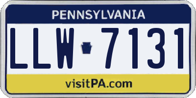 PA license plate LLW7131