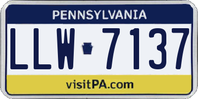 PA license plate LLW7137