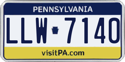 PA license plate LLW7140