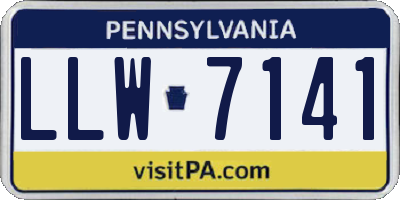 PA license plate LLW7141
