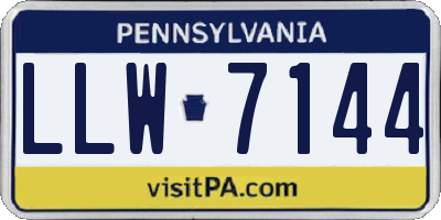 PA license plate LLW7144