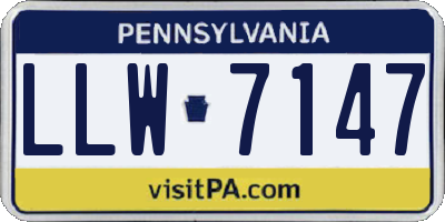 PA license plate LLW7147