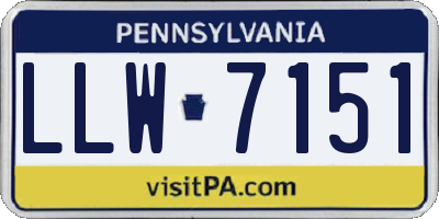 PA license plate LLW7151