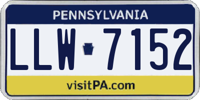 PA license plate LLW7152