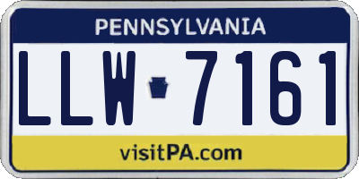 PA license plate LLW7161