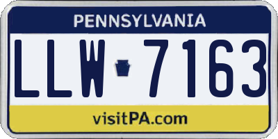 PA license plate LLW7163