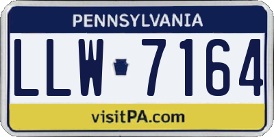PA license plate LLW7164