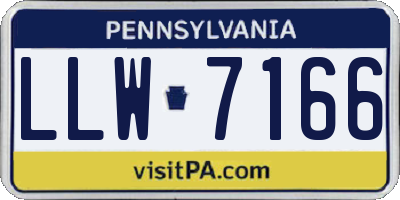 PA license plate LLW7166
