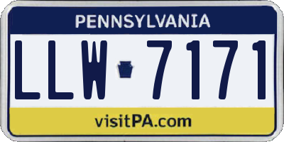 PA license plate LLW7171