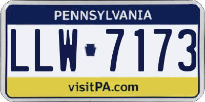 PA license plate LLW7173
