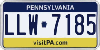 PA license plate LLW7185