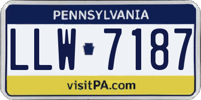 PA license plate LLW7187