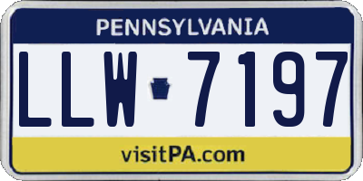 PA license plate LLW7197