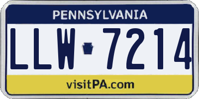 PA license plate LLW7214