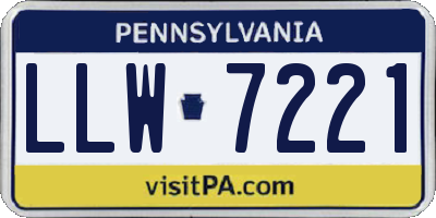 PA license plate LLW7221