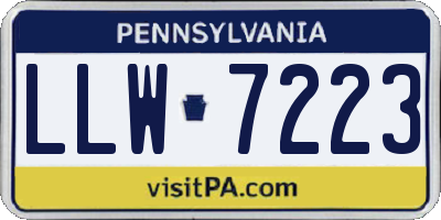 PA license plate LLW7223