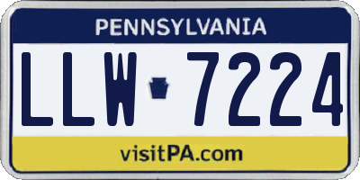 PA license plate LLW7224