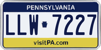 PA license plate LLW7227
