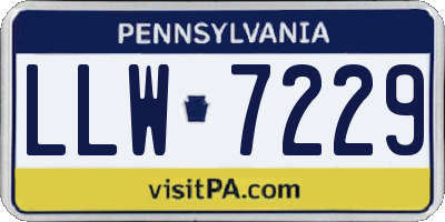 PA license plate LLW7229