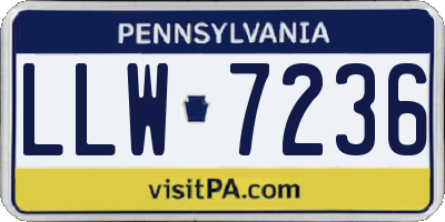 PA license plate LLW7236