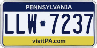 PA license plate LLW7237