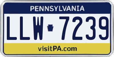 PA license plate LLW7239