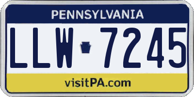 PA license plate LLW7245