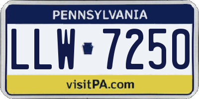 PA license plate LLW7250