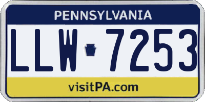 PA license plate LLW7253