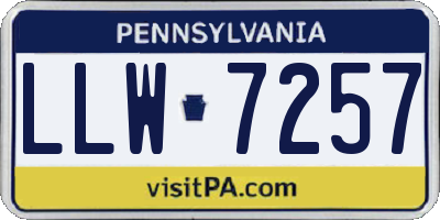 PA license plate LLW7257