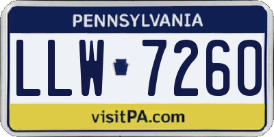 PA license plate LLW7260