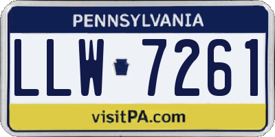 PA license plate LLW7261