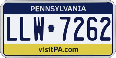 PA license plate LLW7262