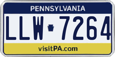 PA license plate LLW7264