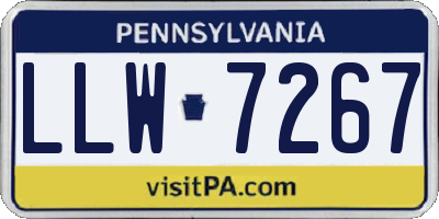PA license plate LLW7267