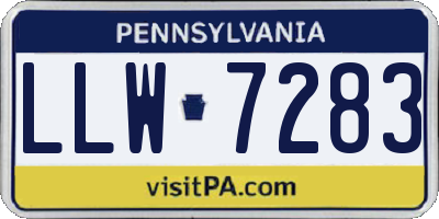 PA license plate LLW7283