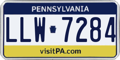 PA license plate LLW7284