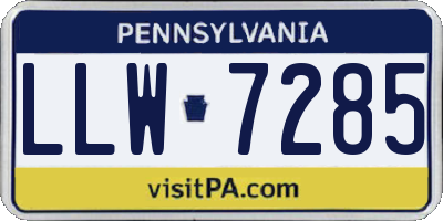 PA license plate LLW7285