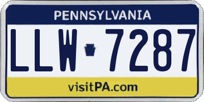 PA license plate LLW7287