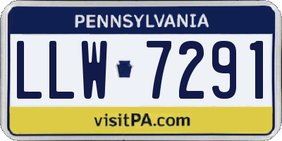 PA license plate LLW7291
