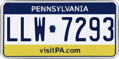 PA license plate LLW7293