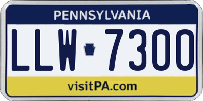 PA license plate LLW7300