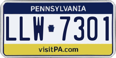 PA license plate LLW7301