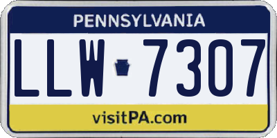 PA license plate LLW7307
