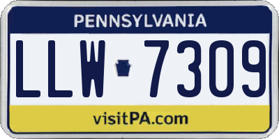 PA license plate LLW7309