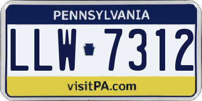 PA license plate LLW7312