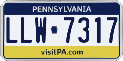 PA license plate LLW7317