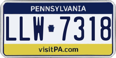 PA license plate LLW7318
