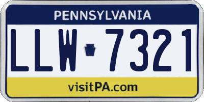 PA license plate LLW7321
