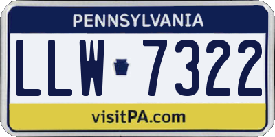 PA license plate LLW7322